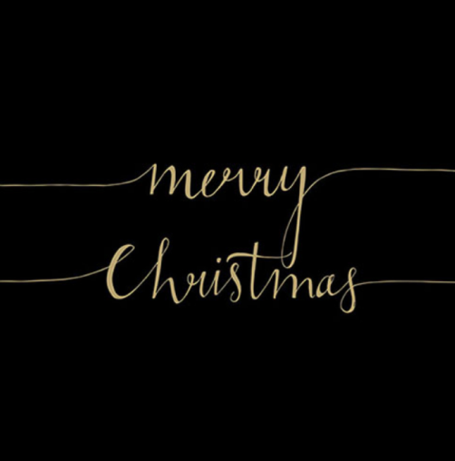 Servet - Christmas note black/gold - small