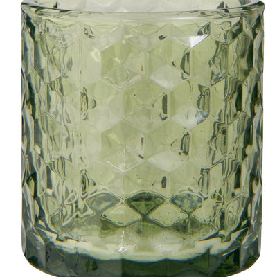 Theelicht Honingraat - Groen glas