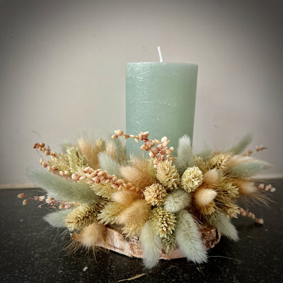 Bloemschikpakket - Kaarshouder met droogbloemen